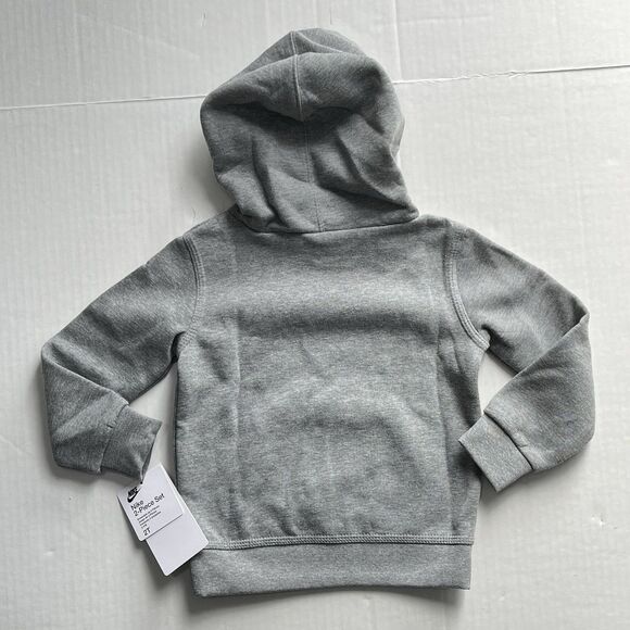 Nike Sportswear Club Fleece Hoodie & Joggers 2 Pc Set Boys Gray Just Do It Sz 2T - Picture 3 of 9